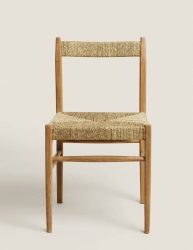 صندلی چوبی قهوه‌ای دست‌ساز